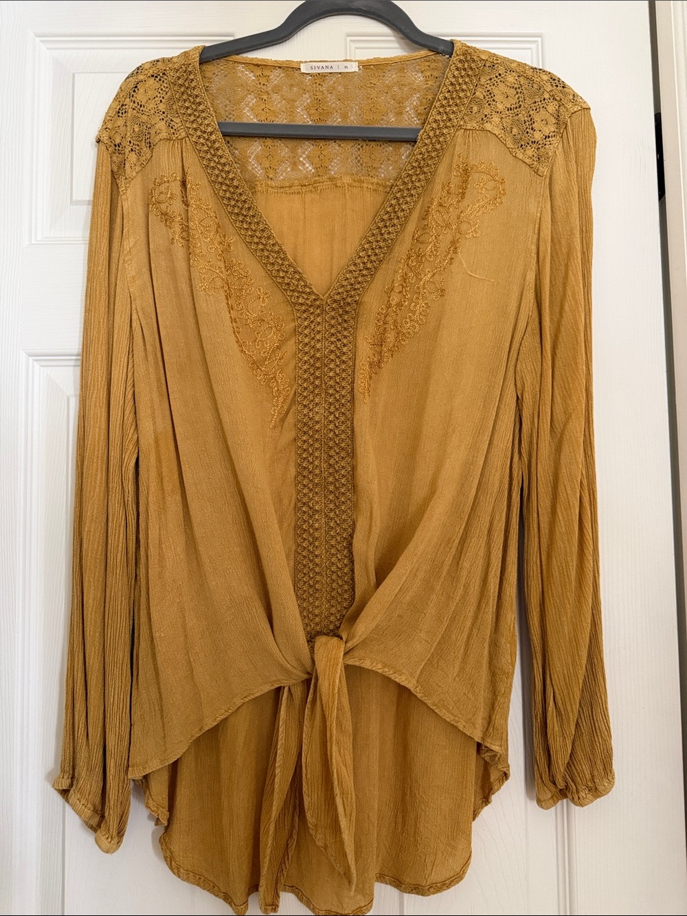 Sivana Front tie embroidered tunic